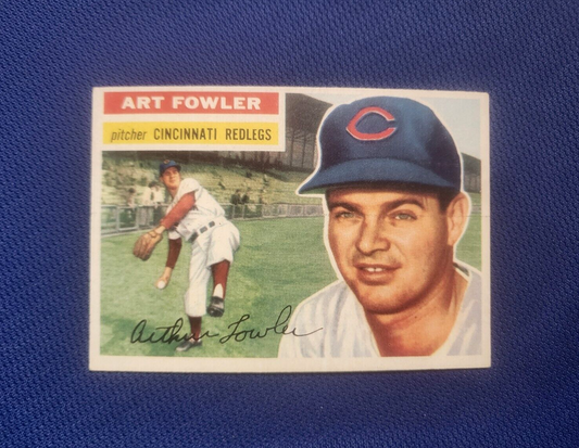 1956 TOPPS ART FOWLER CINCINNATI REDS #47 CARD VINTAGE SET-BREAK WHITE BACK