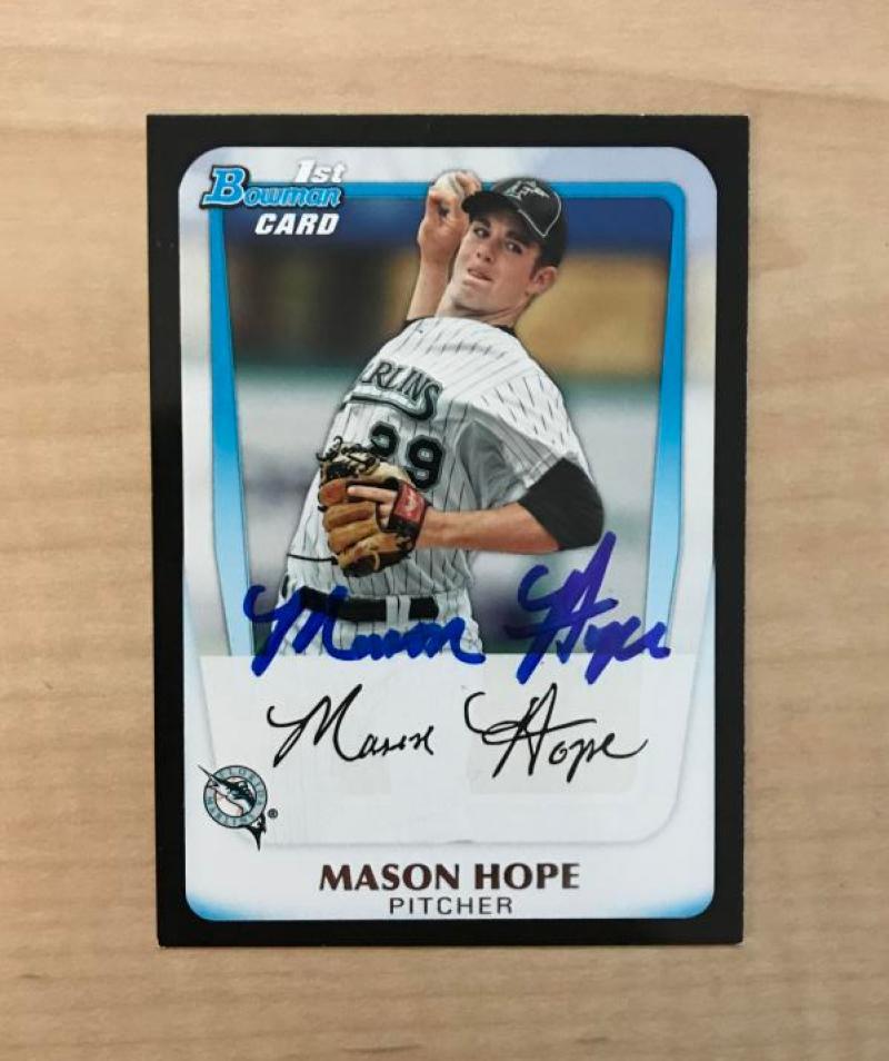 MASON HOPE FLORIDA MARLINS SIGNED AUTOGRAPHED 2012 BOWMAN CARD #BDPP45 W/COA