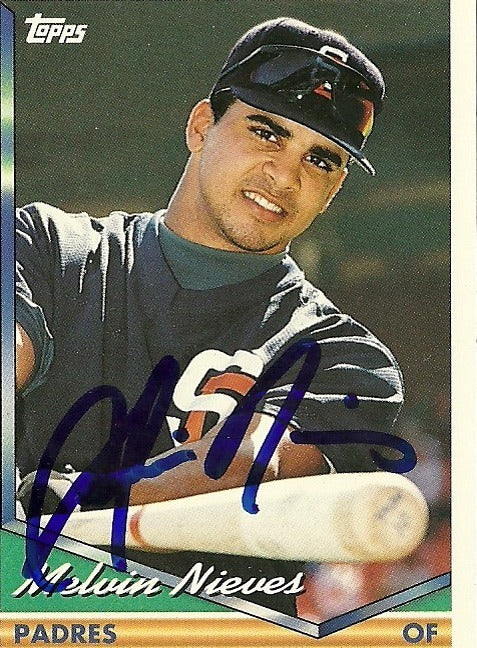 MELVIN NIEVES SD PADRES SIGNED AUTOGRAPHED 1994 TOPPS CARD #307 W/COA