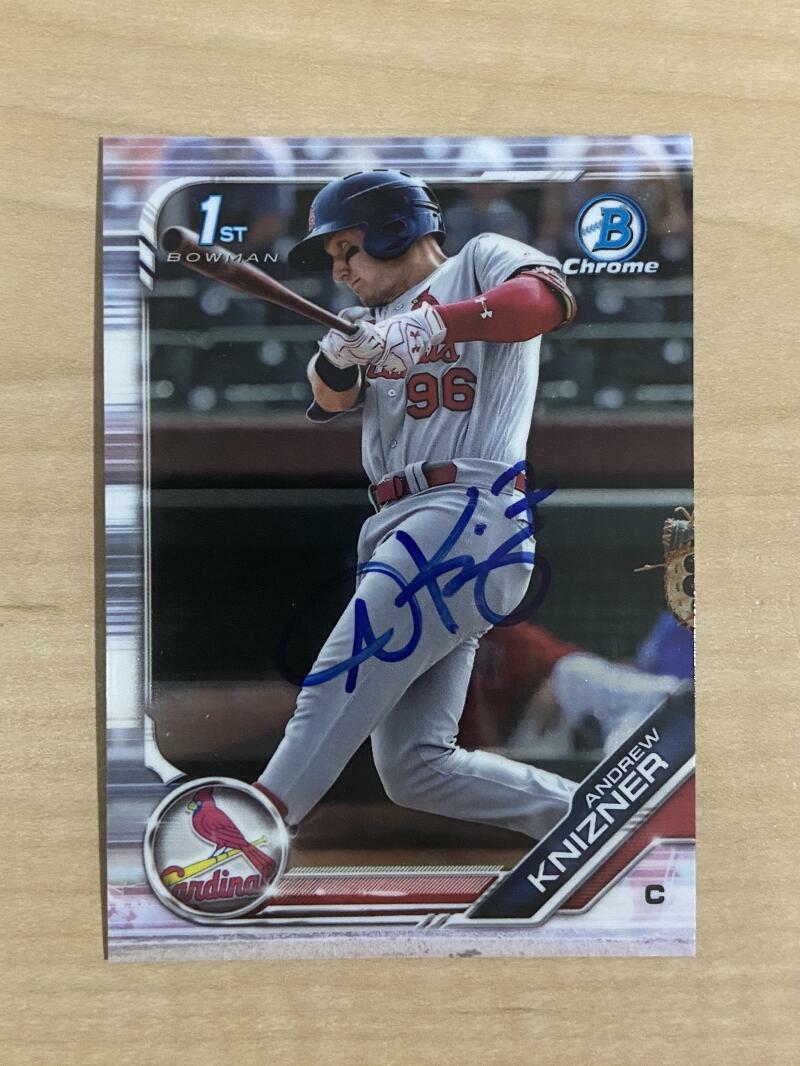 ANDREW KNIZER ST LOUIS CARDINALS SIGNED 2018 BOWMAN CARD #BCP-132 W/COA