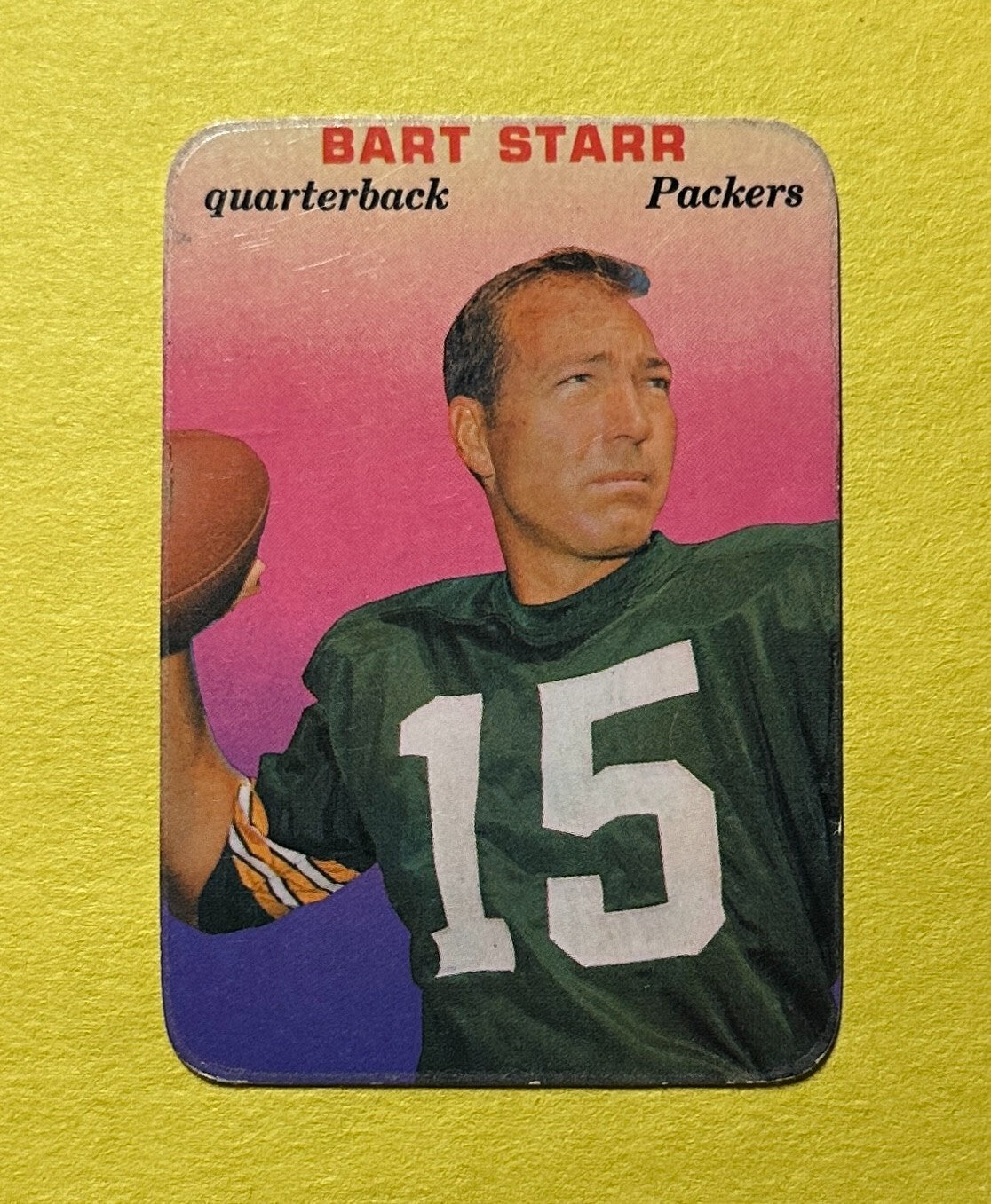 1970 TOPPS SUPPER GLOSSY BART STARR #9 PACKERS HOF