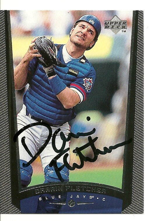 DARRIN FLETCHER TORONTO BLUE JAYS SIGNED AUTO 1999 UPPER DECK CARD #225 W/COA