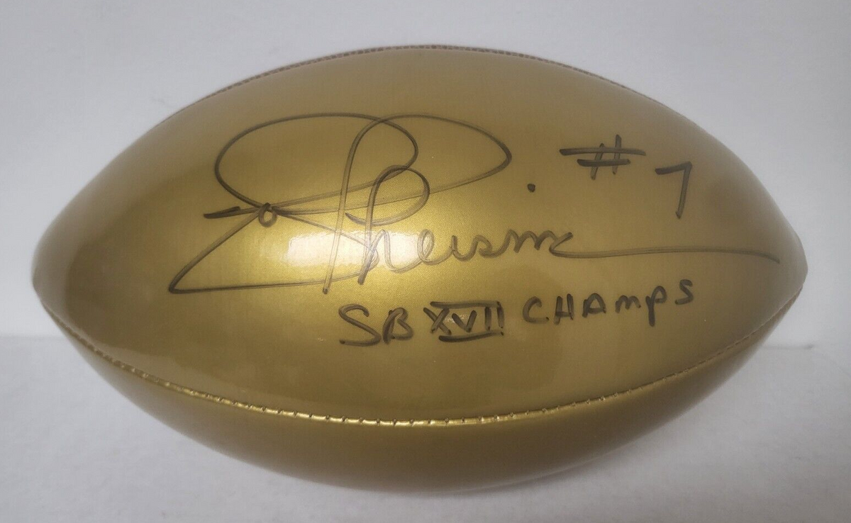 JOE THEISMANN REDSKINS SB XVII CHAMPS SIGNED AUTOGRAPH GOLD WILSON FOOTBALL COA
