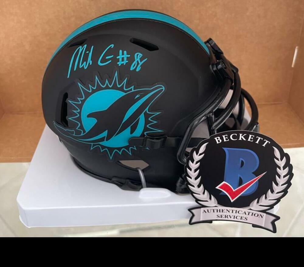 MIKE GESICKI MIAMI DOLPHINS SIGNED AUTO ECLIPSE MINI HELMET BECKETT WITNESS 