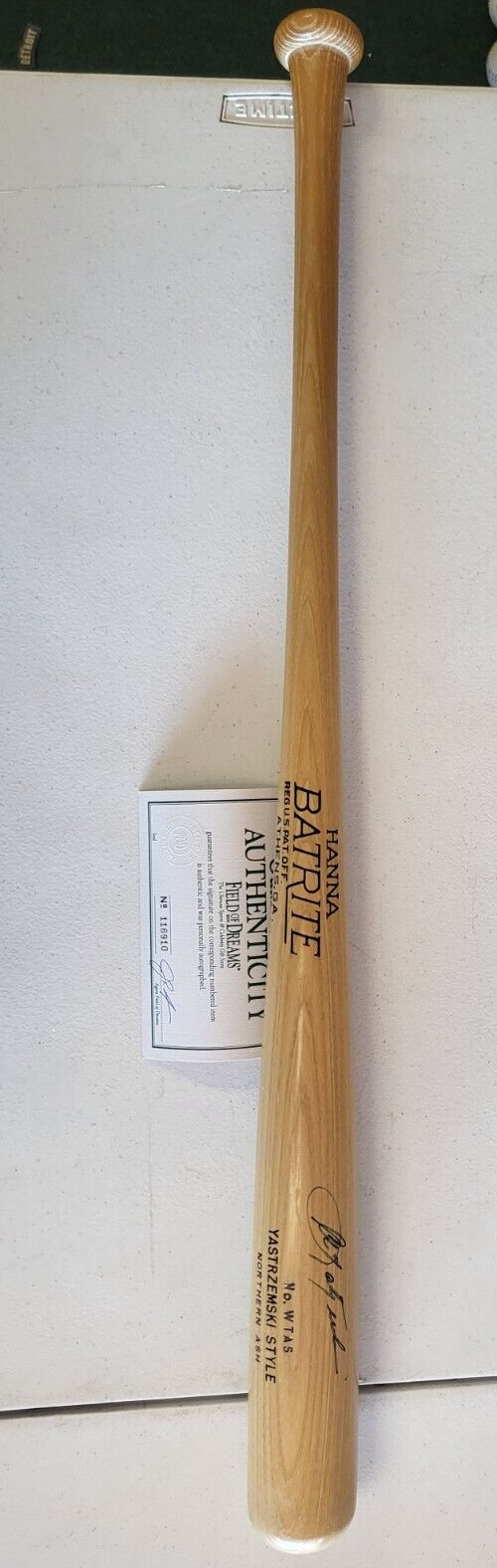 CARL YASTRZEMSKI RED SOX YAZ STYLE HANNA BATRITE SIGNED BAT FIELD OF DREAMS COA
