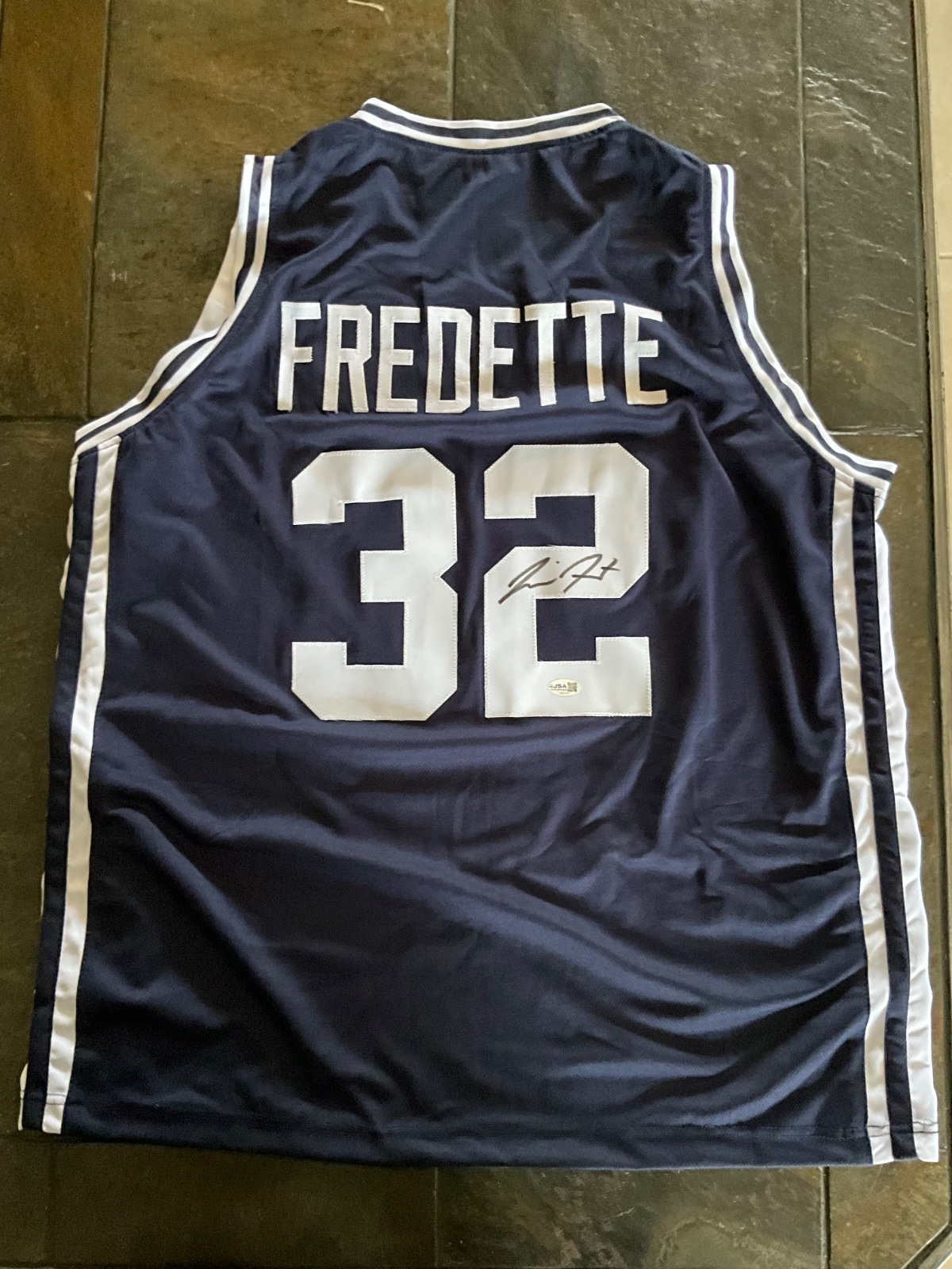 Jimmer Fredette BYU Brigham Young Signed Blue Custom Jersey PSA Authentic