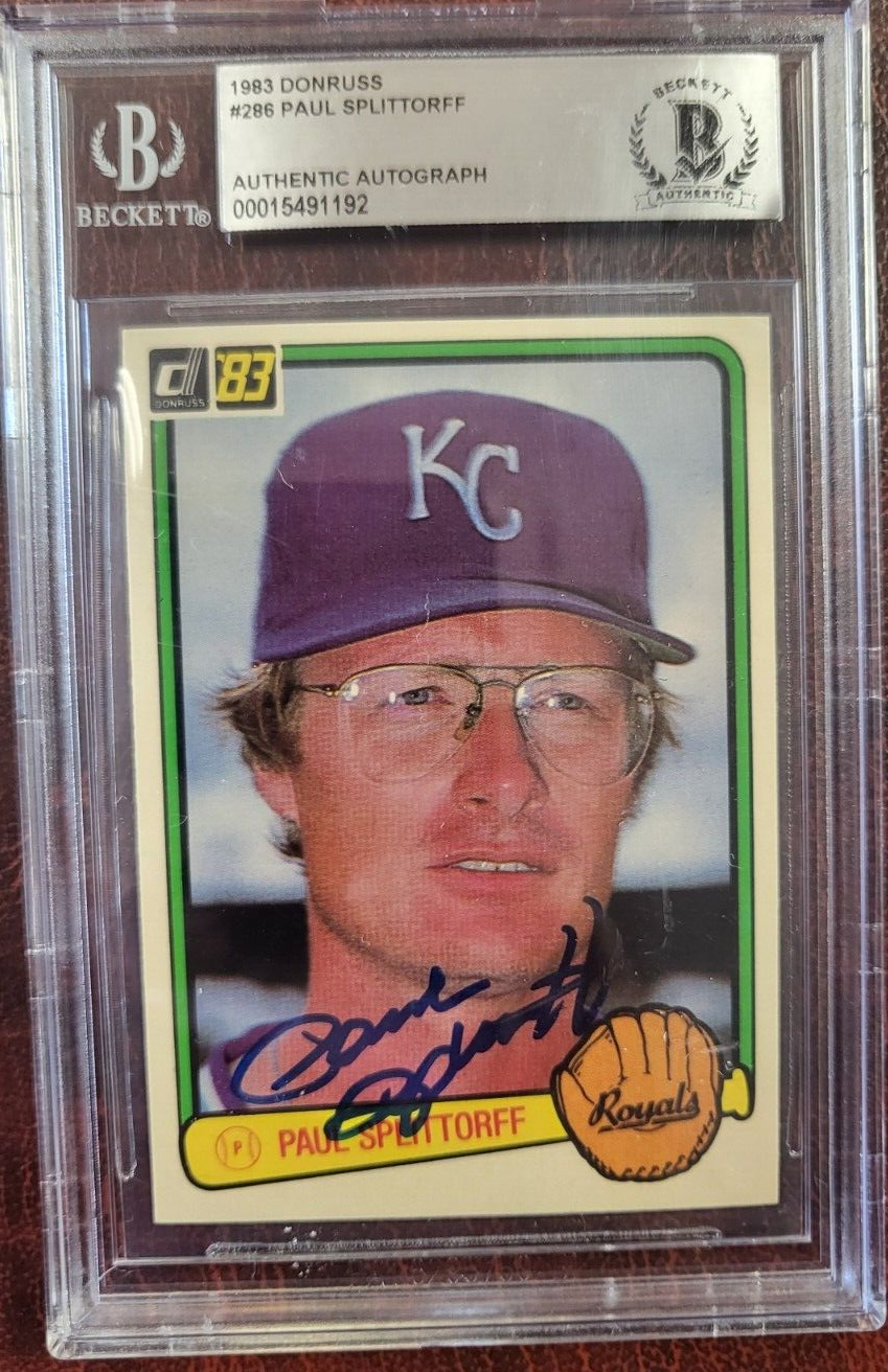 1983 DONRUSS PAUL SPLITTORFF ROYALS SIGNED AUTOGRAPH #286 CARD BECKETT AUTHENTIC