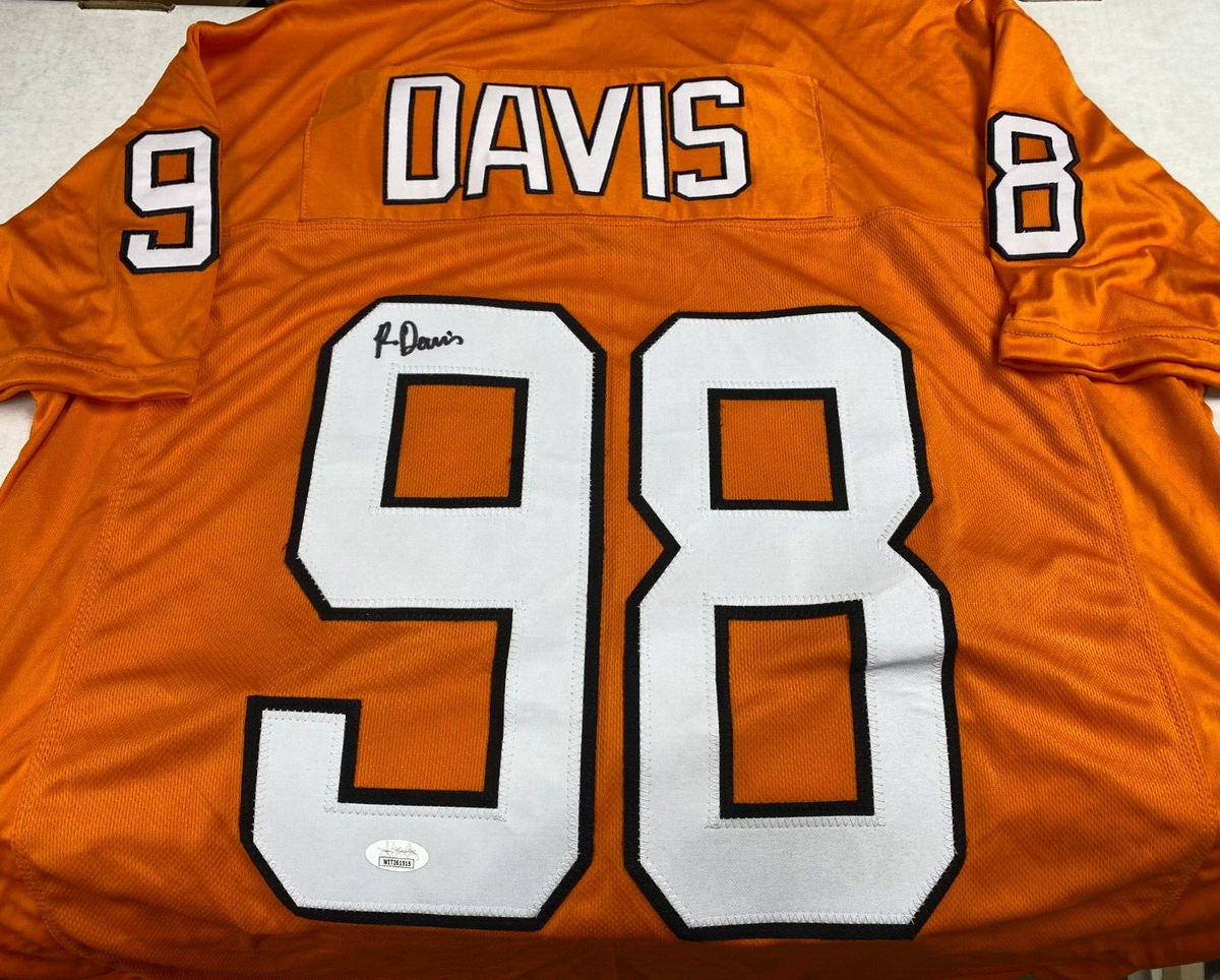RAEKWON DAVIS #98 MIAMI DOLPHINS SIGNED AUTOGRAPH ORANGE CUSTOM JERSEY SZ XL JSA