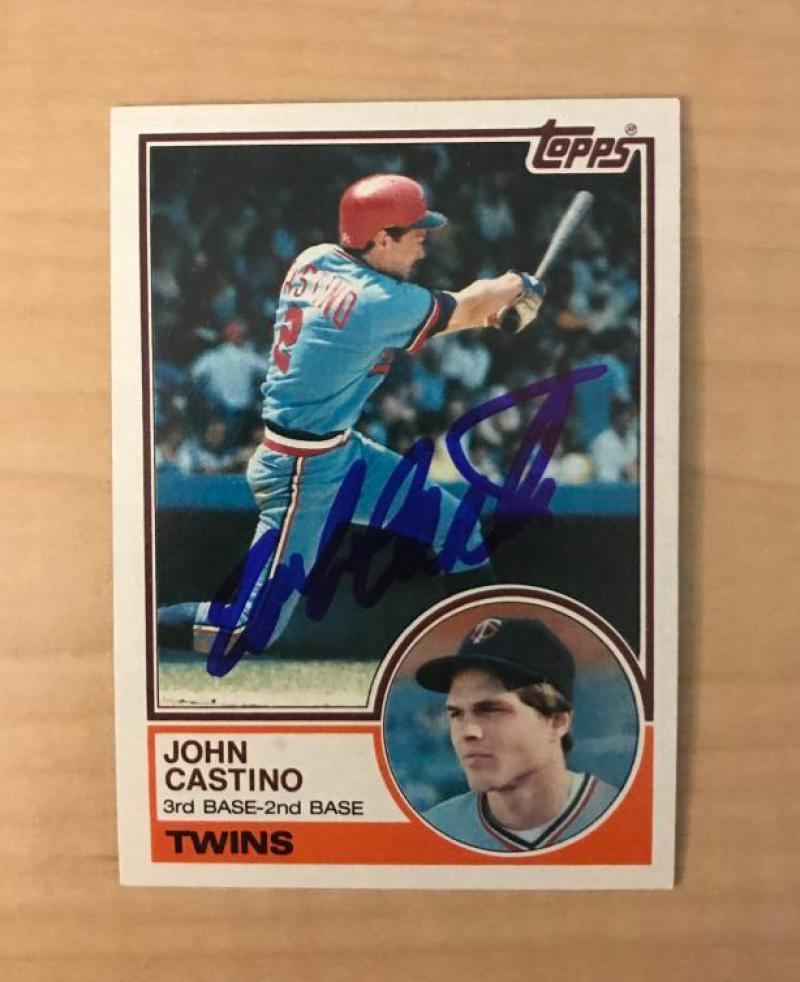 JOHN CASTINO MINNESOTA TWINS SIGNED AUTOGRAPHED 1983 TOPPS CARD #93 W/COA
