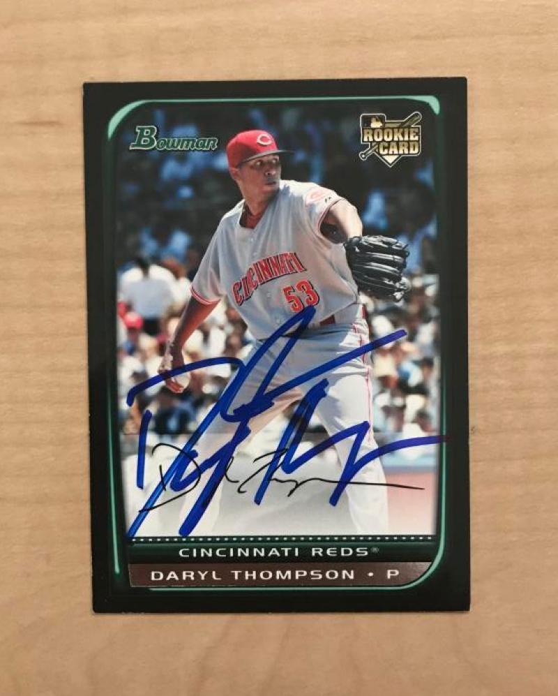 DARYL THOMPSON CINCINNATI REDS SIGNED AUTOGRAPHED 2008 BOWMAN CARD #BDP34 W/COA