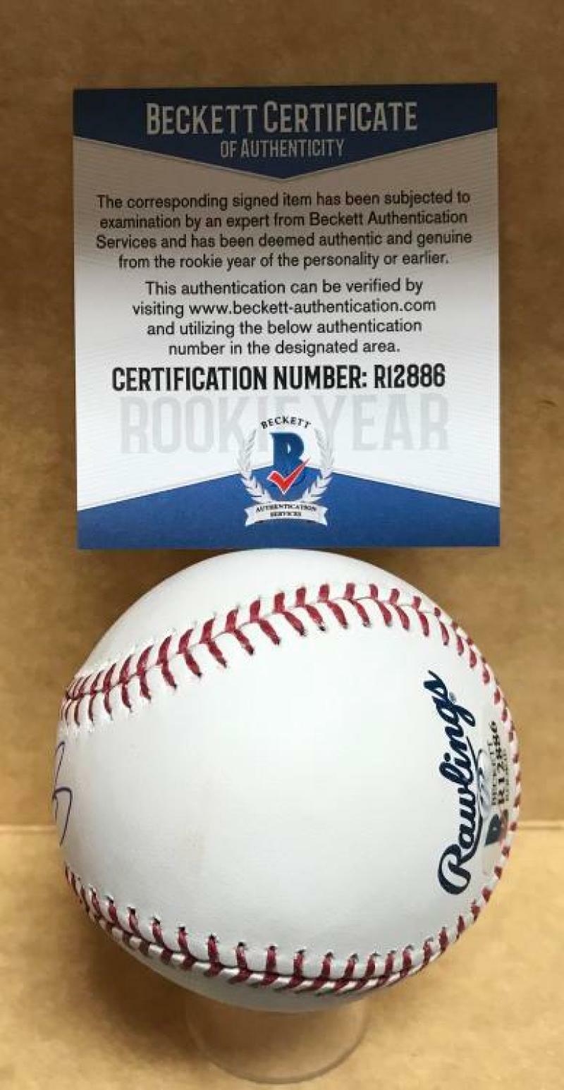 BOBBY BRADLEY CLEVELAND INDIANS ROOKIE YEAR SIGNED M.L. BASEBALL BECKETT R12886