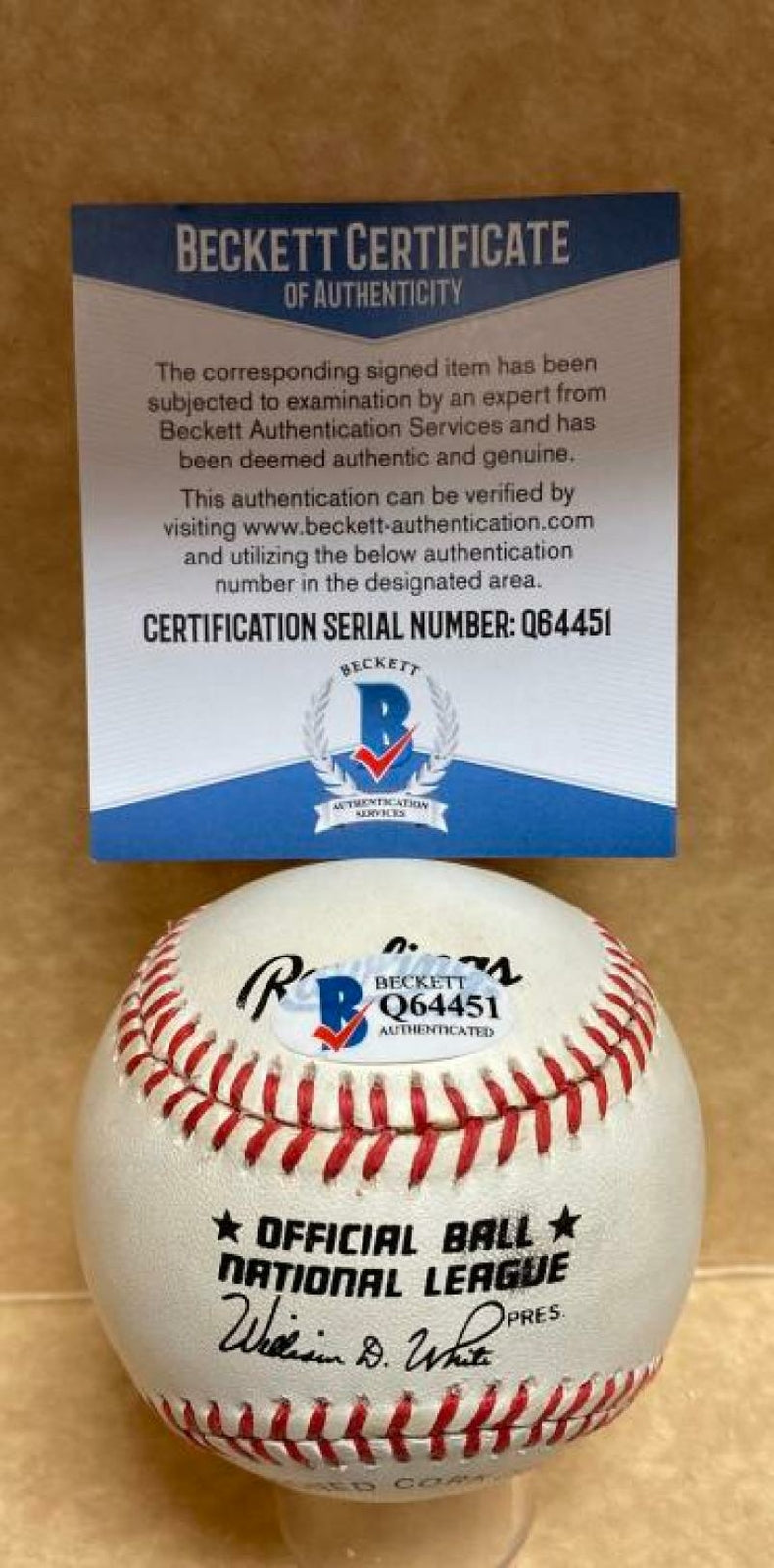 ERIC ANTHONY ASTROS/REDS/DODGERS SIGNED AUTOGRAPHED N.L. BASEBALL BECKETT Q64451