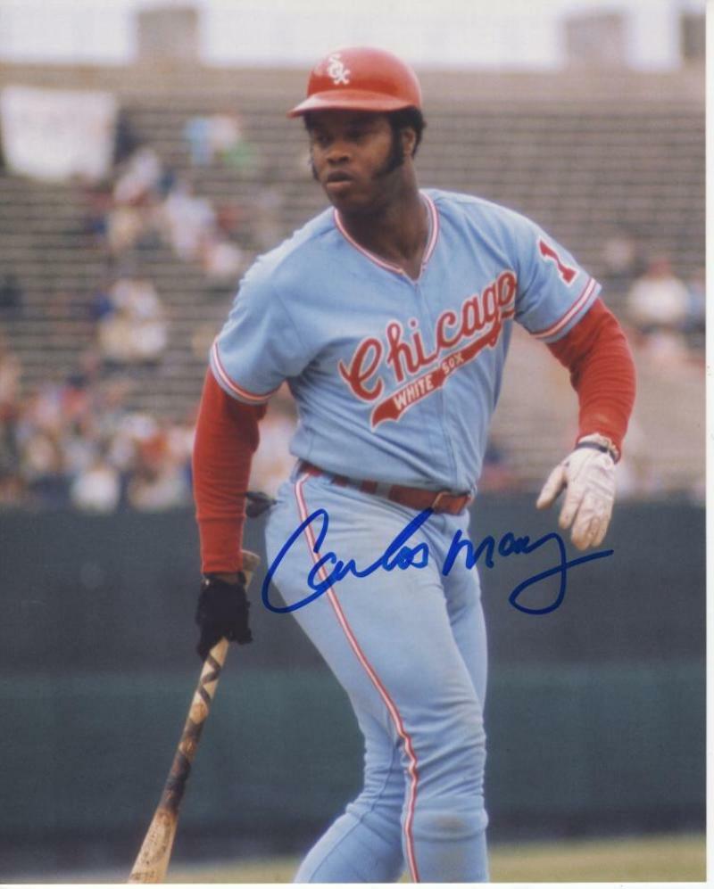 CARLOS MAY CHICAGO WHITE SOX SIGNED AUTOGRAPHED 8X10 W/ COA