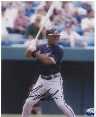 DAMON HOLLINS ATLANTA BRAVES SIGNED 8X10 PHOTO W/COA
