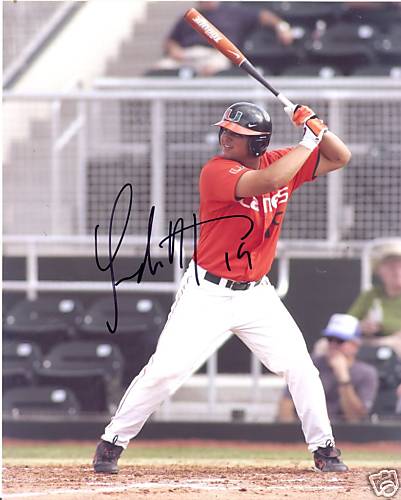 YONDER AONSO HURRICANES/ REDS SIGNED 8X10 PHOTO W/COA