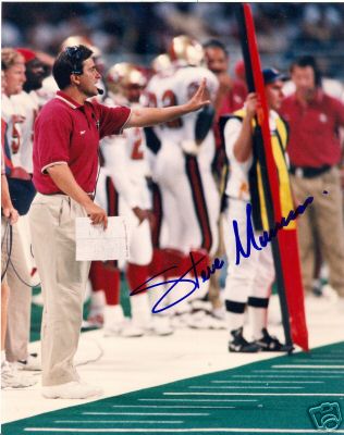 STEVE  MARIUCCI   SAN  FRANCISCO 49ERS    SIGNED 8X10