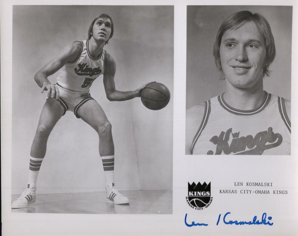 LEN KOSMALSKI KANSAS CITY KINGS RARE  SIGNED AUTOGRAPHED 8X10 PHOTO W/ COA