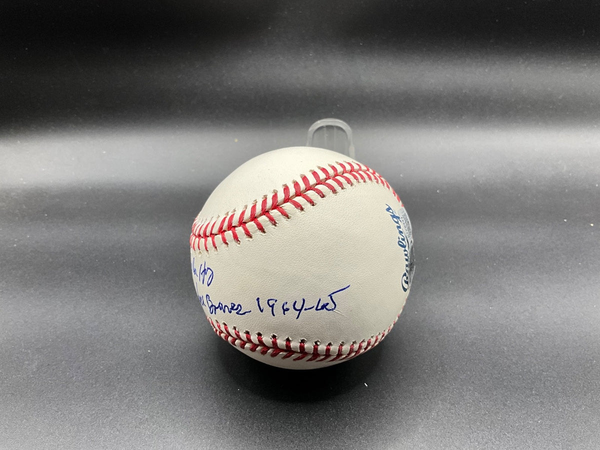 Miguel Mike De La Hoz Signed Baseball inscribed Milwaukee Braves 1964-65 Beckett