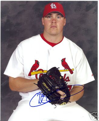 CHAD PARONTO ST. LOUIS CARDINALS SIGNED 8X10 PHOTO COA