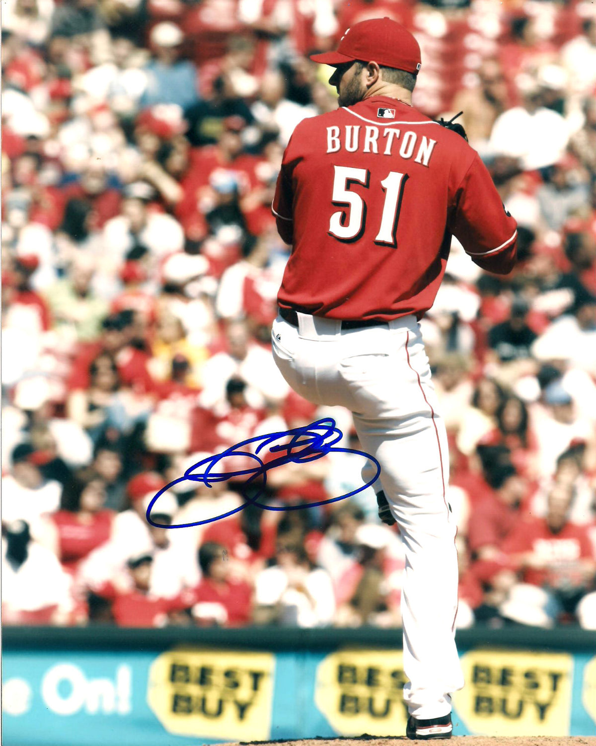 JARED BURTON CINCINNATI REDS SIGNED AUTOGRAPHED 8X10 PHOTO W/COA