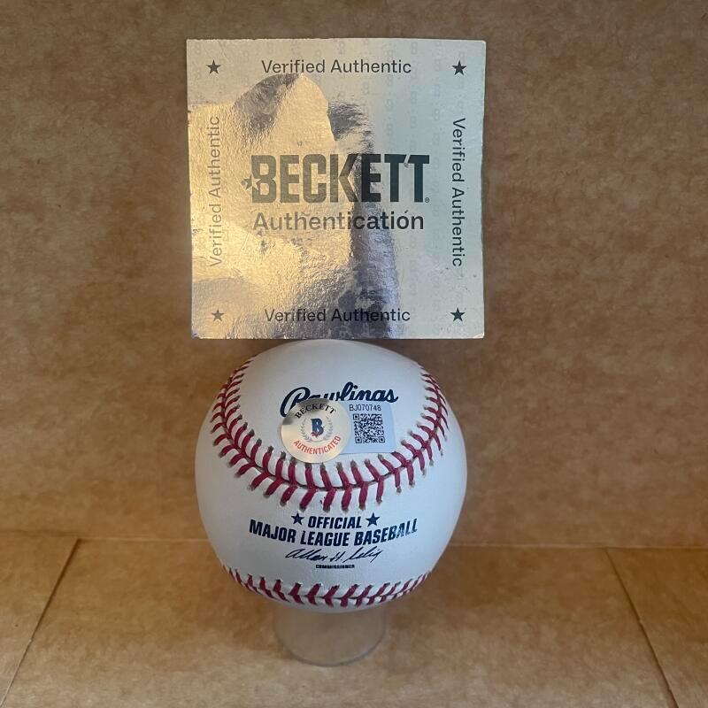 RON BLOMBERG 1ST A.L. DH 4/6/73 SIGNED AUTOGRAPHED M.L. BASEBALL BECKETT AUTH
