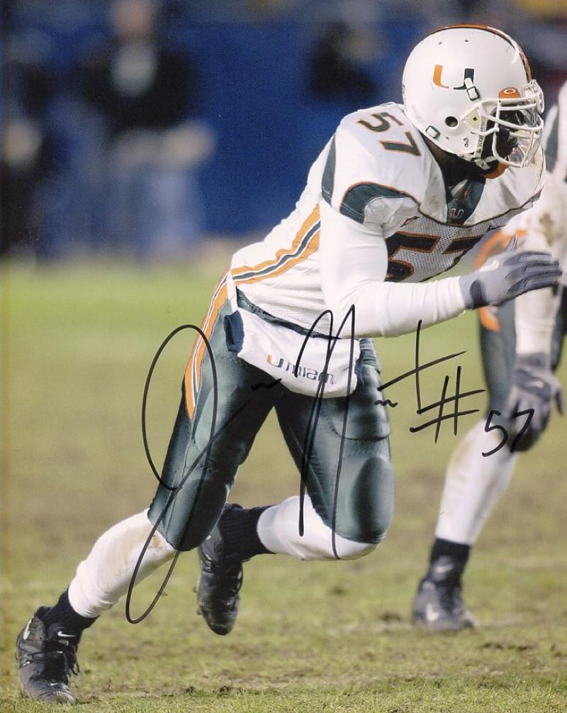 JAVON NANTON MIAMI HURRICANES ACTION SIGNED AUTOGRAPHED 8X10 PHOTO W/COA
