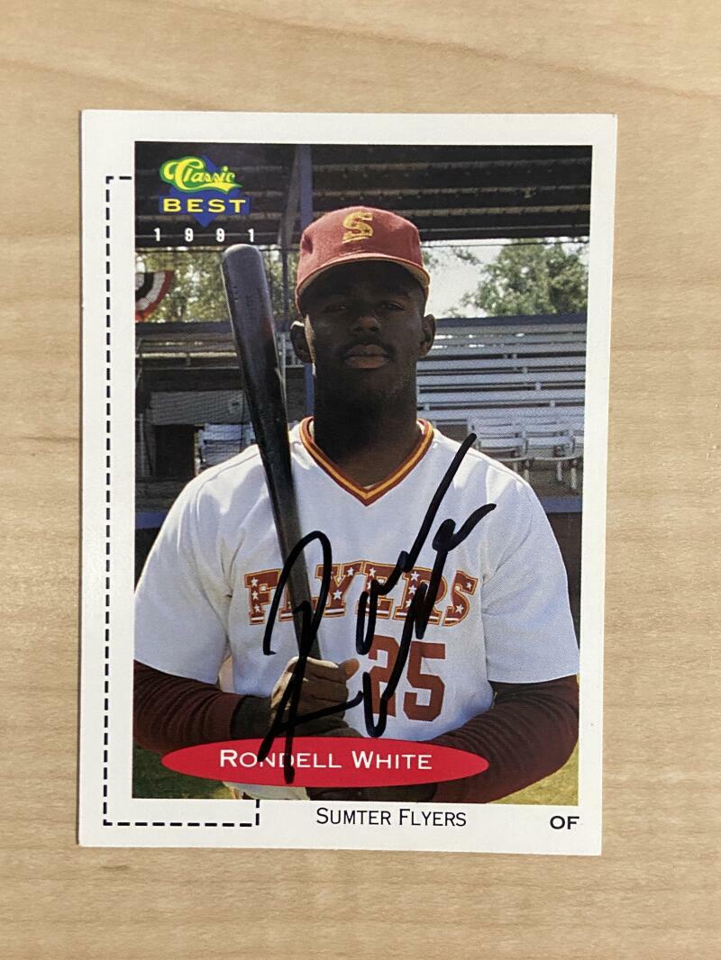 RONDELL WHITE SUMTER FLYERS SIGNED AUTOGRAPHED 1991 CLASSIC CARD #360 W/COA