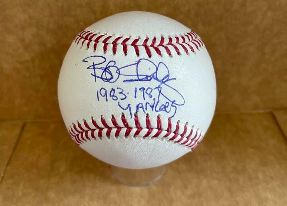 BOB SHIRLEY 1983-1987 YANKEES SIGNED AUTOGRAPHED M.L. BASEBALL BAS BA26117