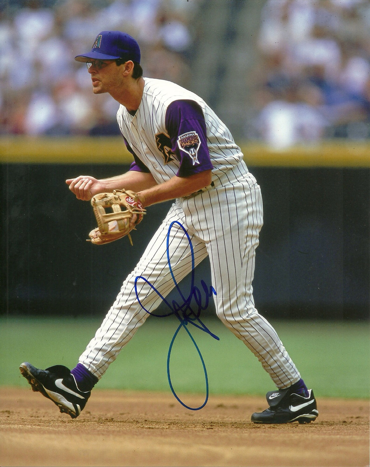 JAY BELL ARIZONA DIAMONDBACKS SIGNED AUTOGRAPHED 8x10 PHOTO W/COA FIELDING
