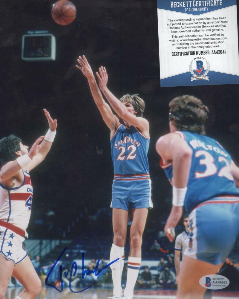 TOM CHAMBERS SAN DIEGO CLIPPERS SIGNED AUTO 8X10 PHOTO BECKETT AA43041