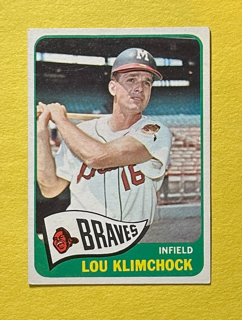 1965 TOPPS LOU KLIMCHOCK #542 BRAVES