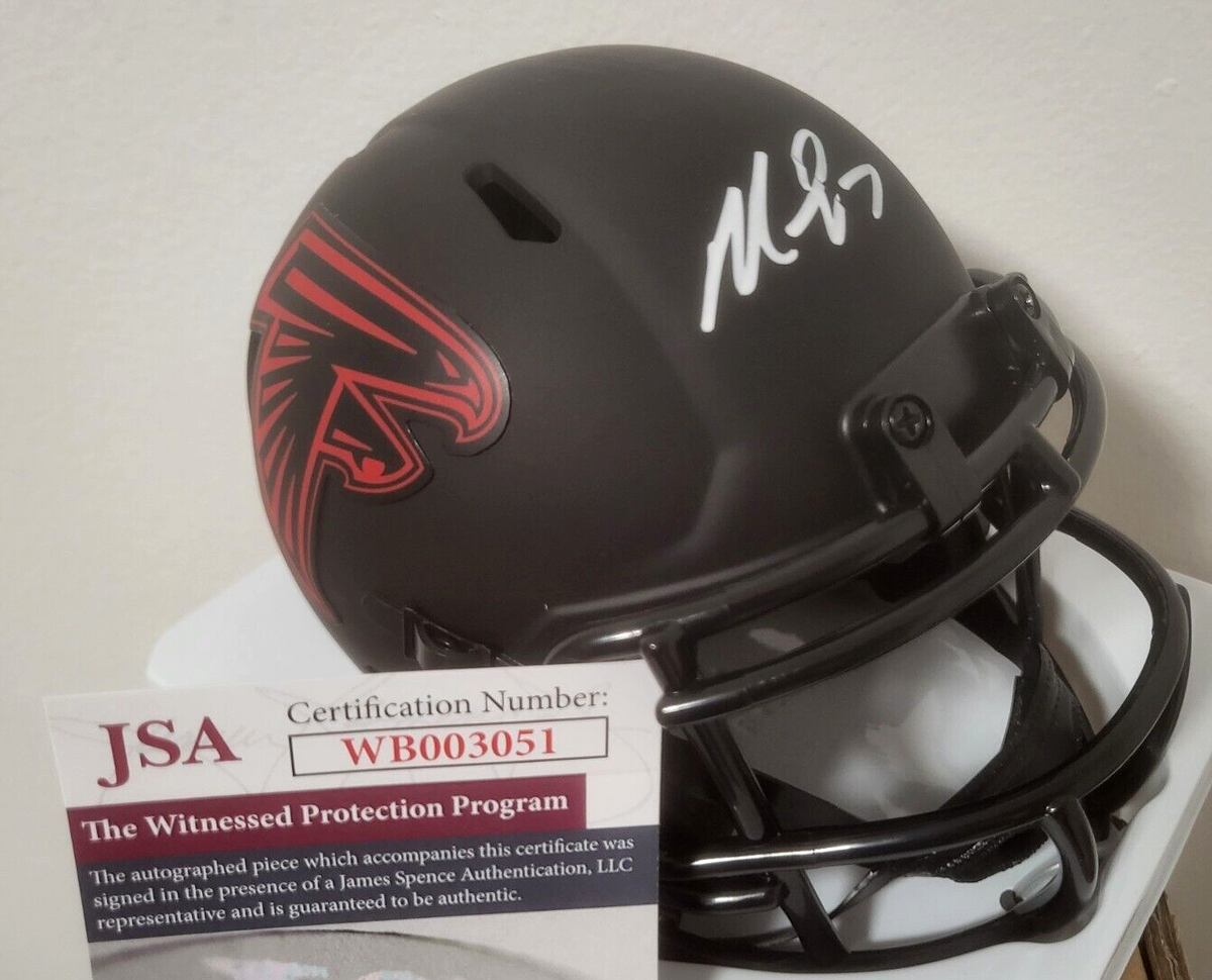 MICHAEL VICK ATLANTA FALCONS SIGNED AUTOGRAPHED ECLIPSE BLACK MINI HELMET JSA