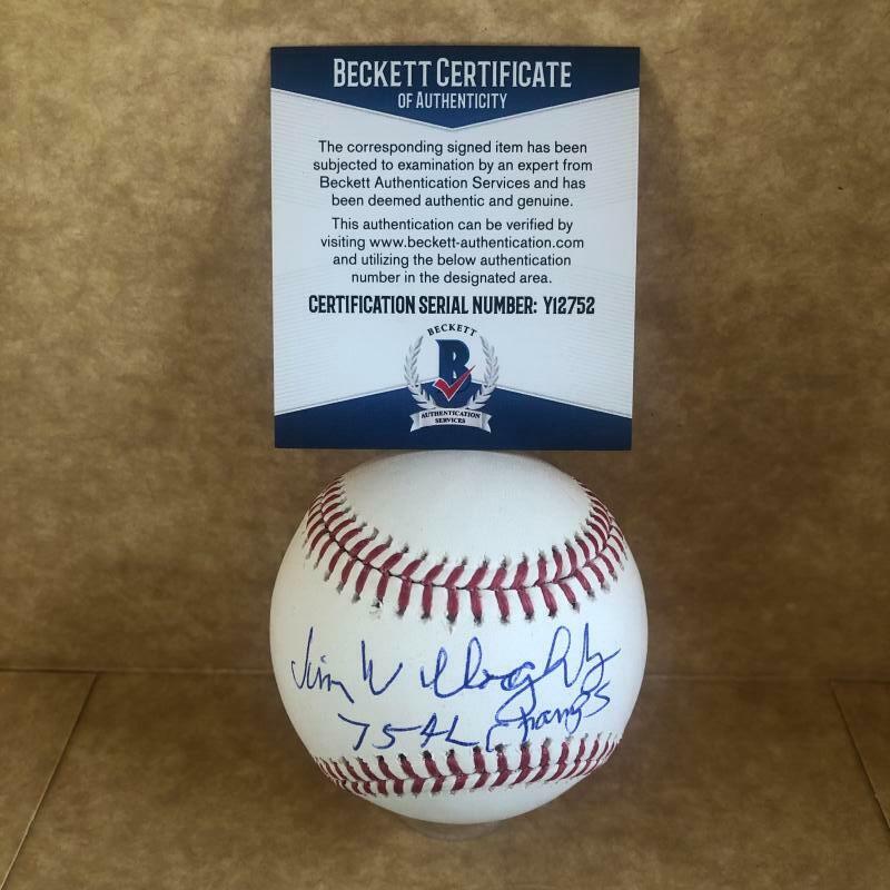JIM WILLOUGHBY 75 AL CHAMPS RED SOX SIGNED M.L. BASEBALL BECKETT Y12752