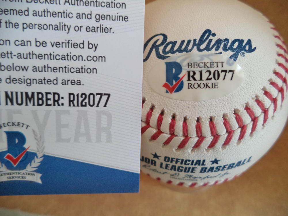 JOEY WENTZ ATLANTA BRAVES SIGNED AUTO ROOKIE YEAR M.L. BASEBALL BECKETT R12077
