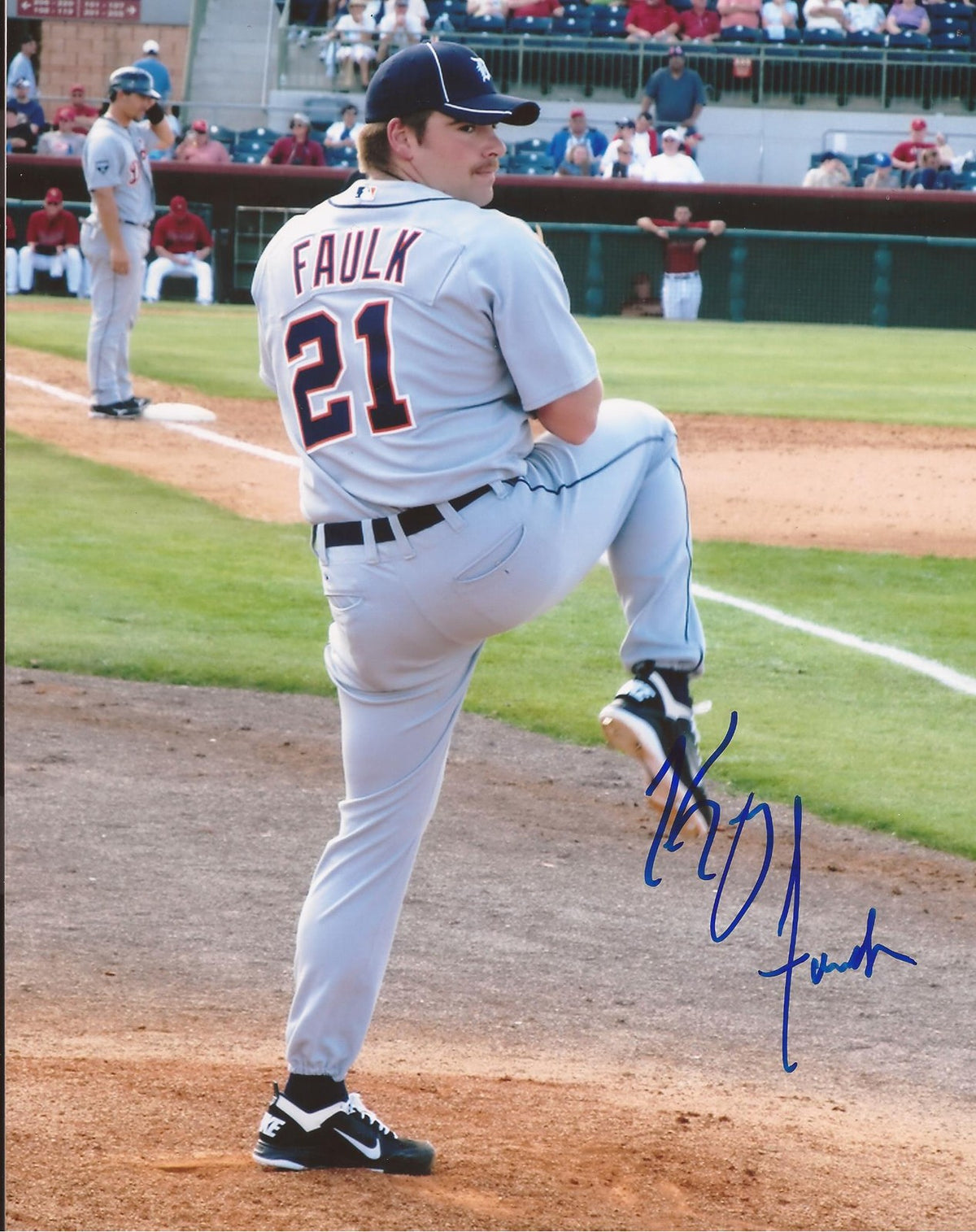 KENNY FAULK DETROIT TIGERS SIGNED AUTOGRAPHED 8X10 PHOTO COA