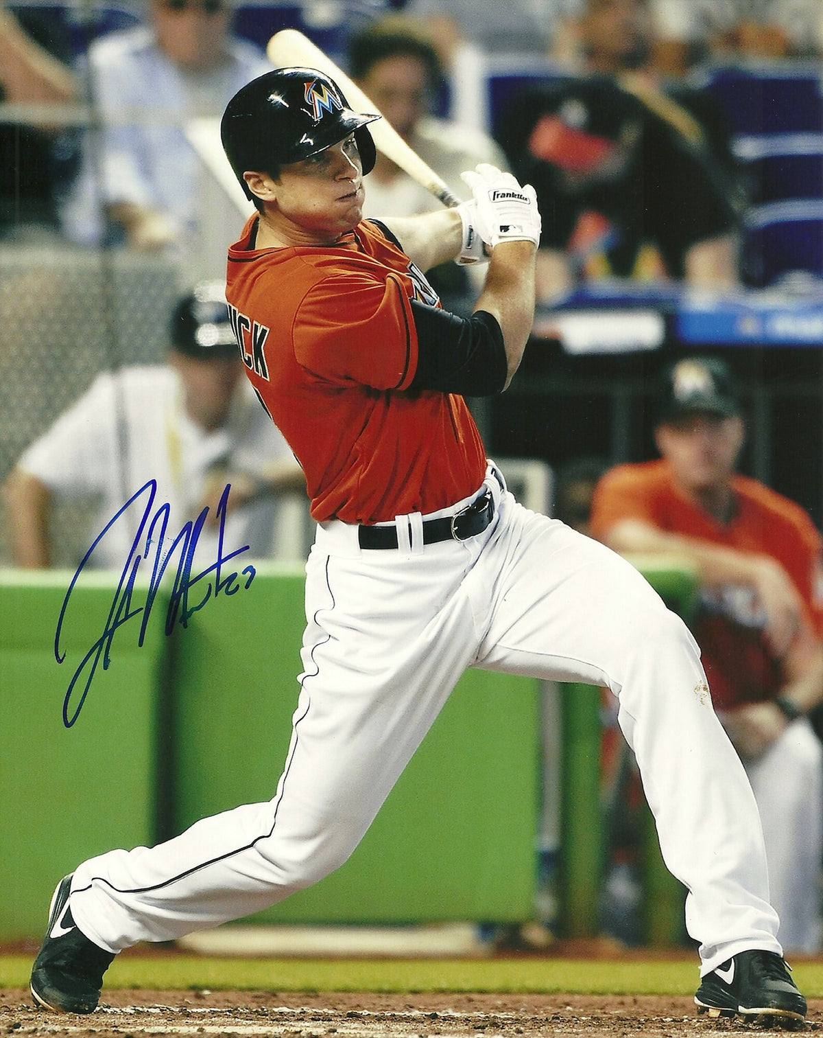 JAKE MARISNICK MIAMI MARLINS SIGNED AUTOGRAPHED 8x10 PHOTO W/COA ACTION