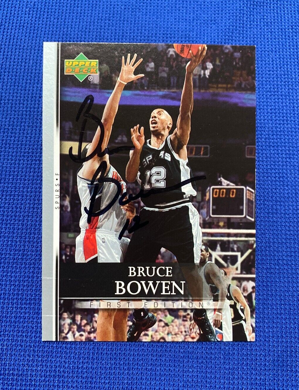 2007 UPPER DECK BRUCE BOWEN SAN ANTONIO SPURS SIGNED AUTOGRAPHED CARD #25 W/COA