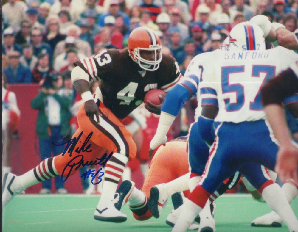 MIKE PRUITT BROWNS  SIGNED AUTOGRAPHED 8X10 PHOTO W/ COA