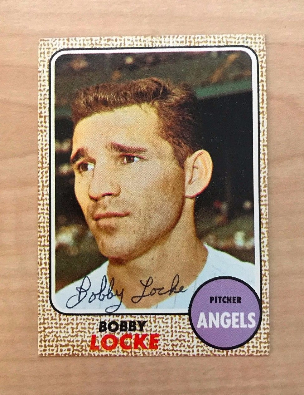 BOBBY LOCKE LOS ANGELES ANGELS SIGNED AUTOGRAPHED 1968 TOPPS CARD #24 W/COA