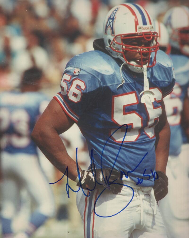 MICHAEL BARROW OILERS SIGNED AUTOGRAPHED 8X10 PHOTO W/ COA