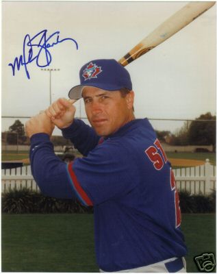 MIKE  STANLEY  TORONTO  BLUE JAYS  SIGNED 8X10