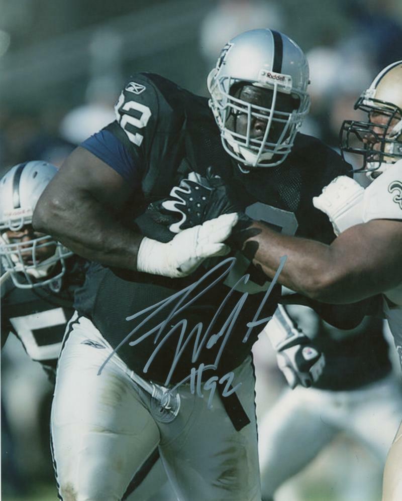 TED WASHINGTON OAKLAND RAIDERS SIGNED 8X10 PHOTO W/ COA