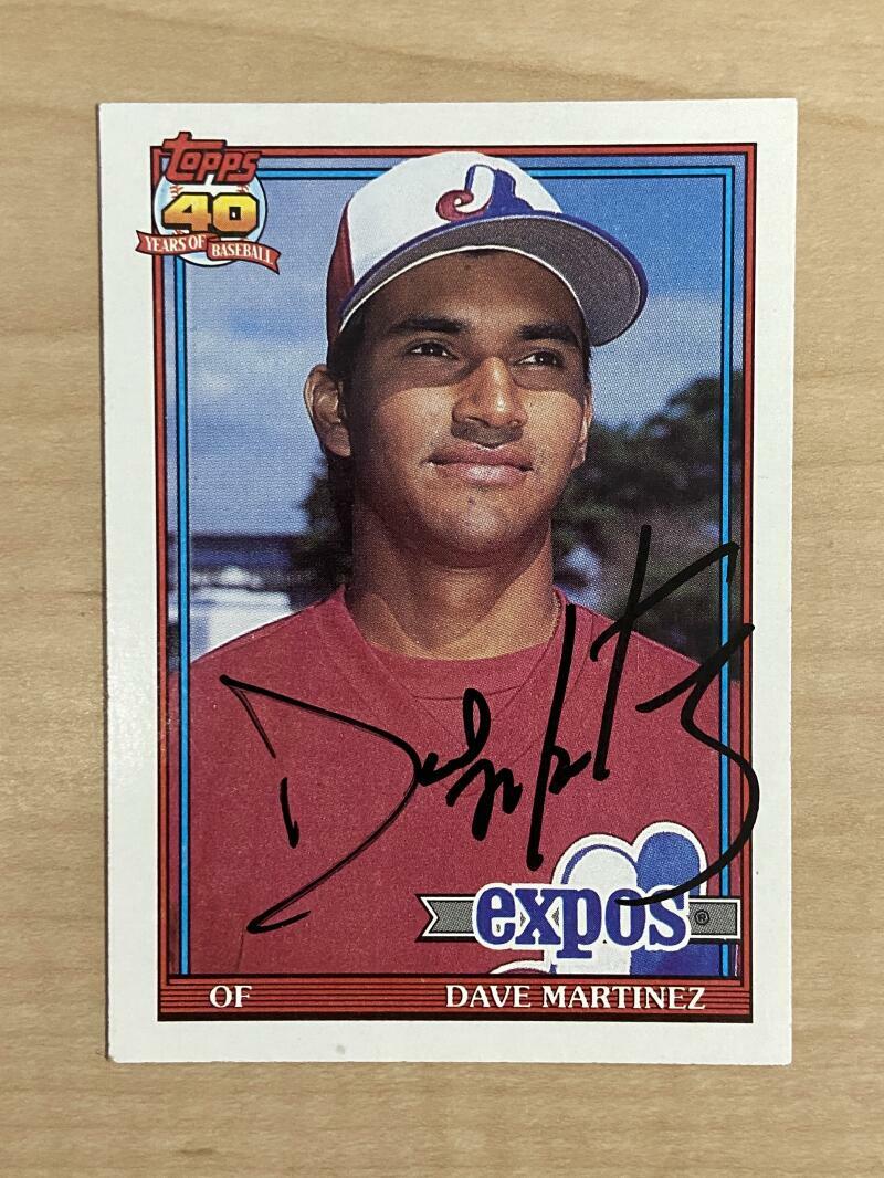 DAVE MARTINEZ MONTREAL EXPOS SIGNED AUTOGRAPHED 1991 TOPPS CARD #24 W/COA