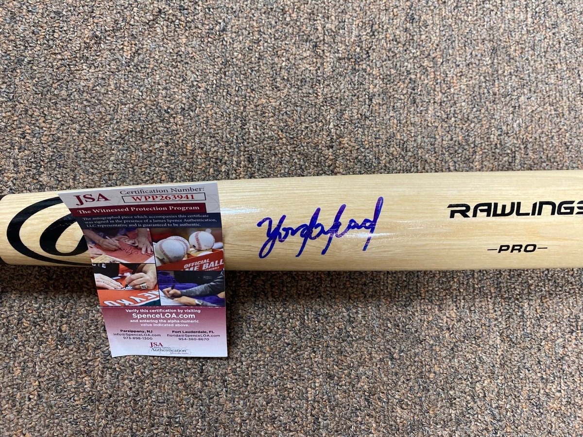 YORDAN ALVAREZ HOUSTON ASTROS SIGNED AUTOGRAPHED BLONDE RAWLINGS PRO BAT JSA