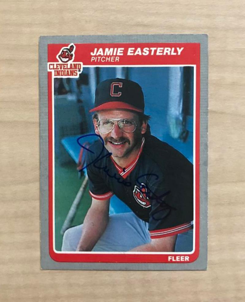 JAMIE EASTERLY CLEVELAND INDIANS SIGNED AUTOGRAPHED 1985 FLEER CARD #445 W/COA 