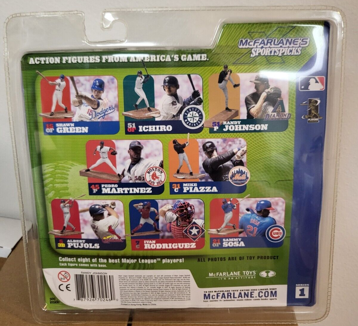2002 MCFARLANE SPORTS RANDY JOHNSON ARIZ DIAMONDBACKS FIGURE SEALED SERIES 1