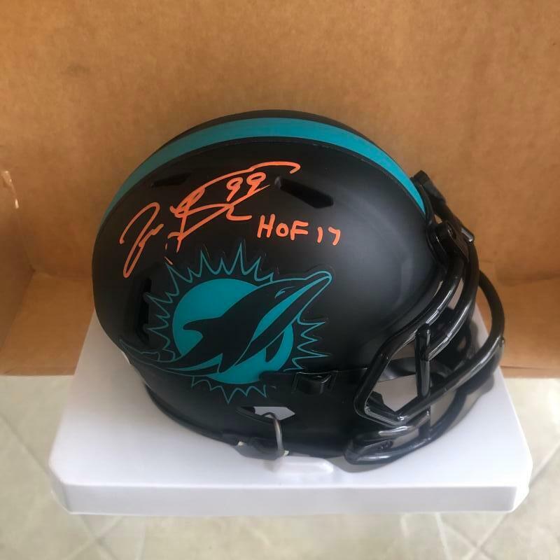 JASON TAYLOR MIAMI DOLPHINS HOF 17 SIGNED MINI ECLIPSE HELMET JSA