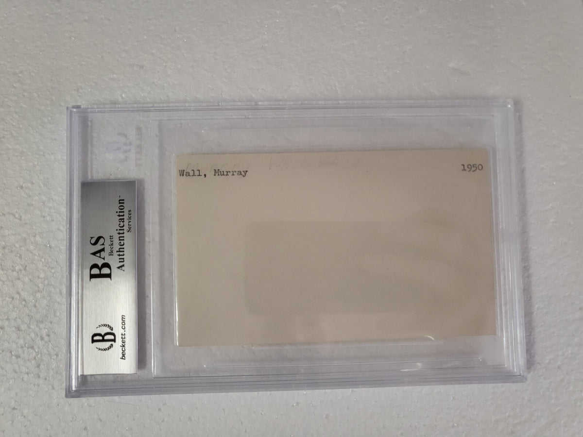 MURRAY WALL BOSTON BRAVES SIGNED AUTOGRAPHED AUTO INDEX CARD BECKETT AUTHENTIC