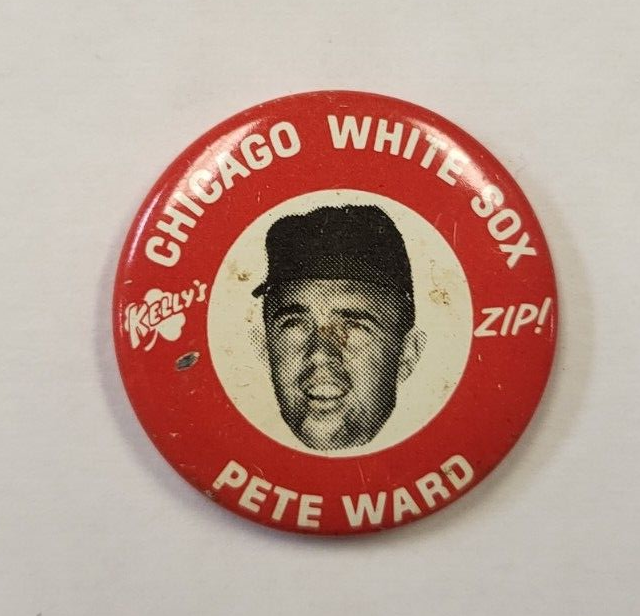 VINTAGE 1969 KELLY'S CHIPS ZIP! CHICAGO WHITE SOX PETE WARD BUTTON PIN RARE