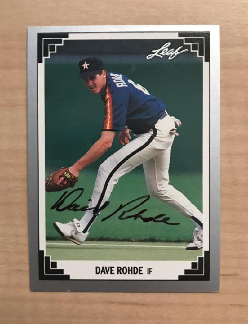 DAVE ROHDE HOUSTON ASTROS SIGNED AUTOGRAPHED 1991 LEAF CARD #424 W/COA